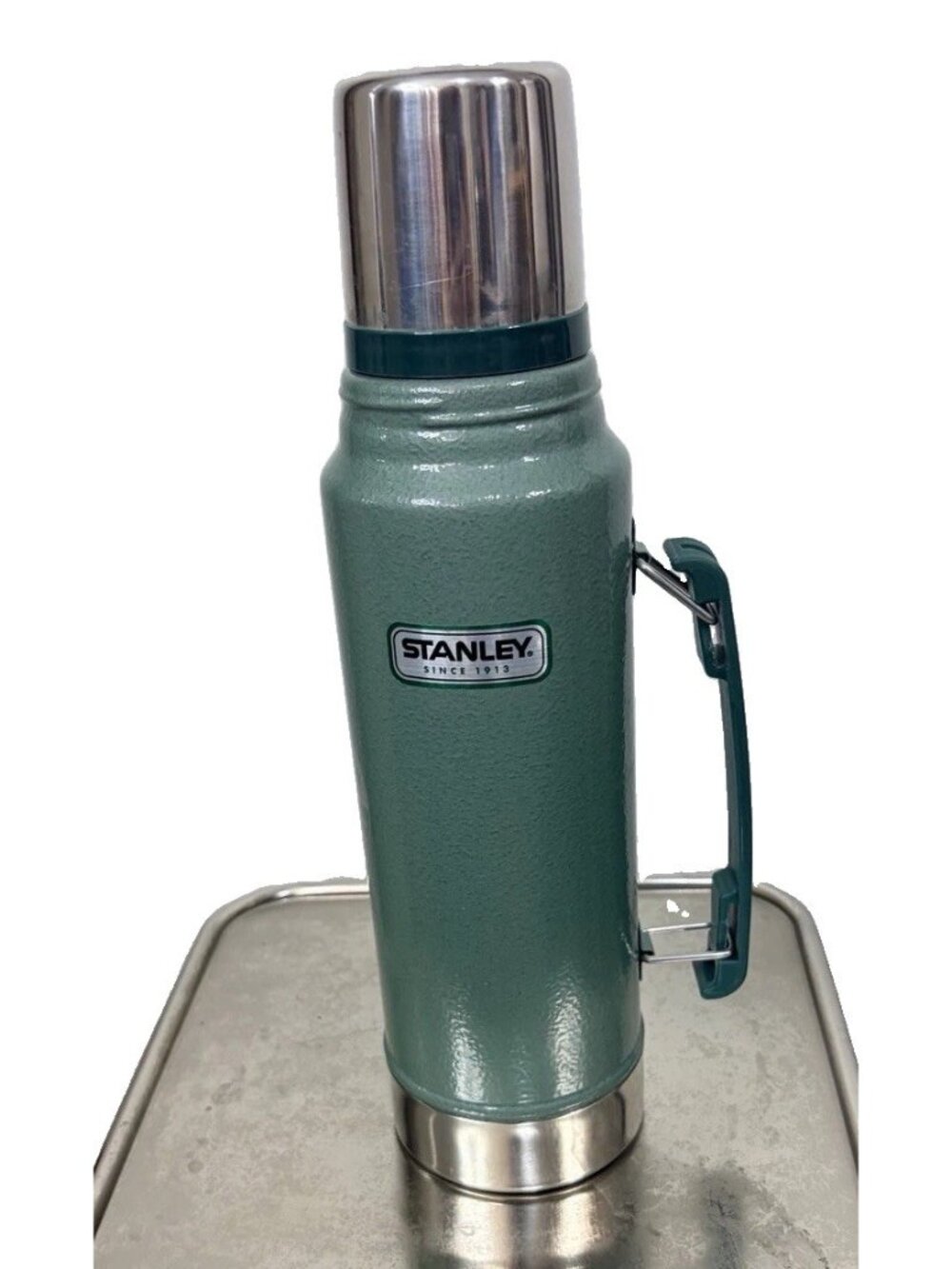 Green Metal STANLEY Vacuum Thermos “Landstar Team” - 1.1 Quart - Never used